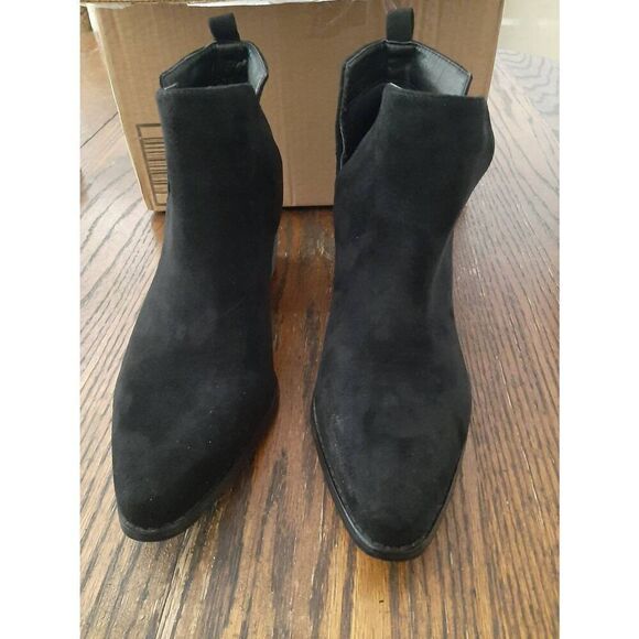 Size 9 Mata Breakaway Black Booties Ankle Boots Pointed Toe Shoes - Picture 2 of 8